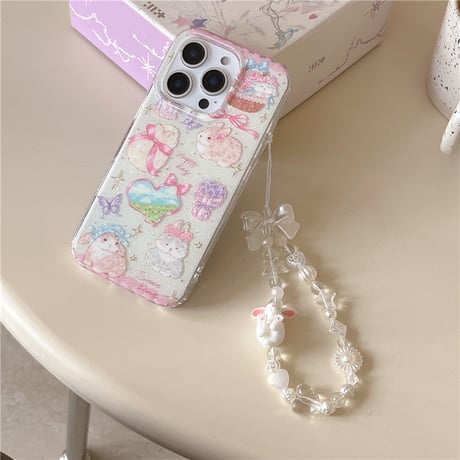 Rabbit pattern strap iphoneケース