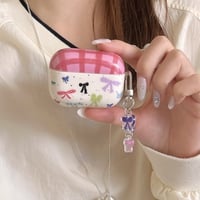 Ribbon check strap airpodsケース