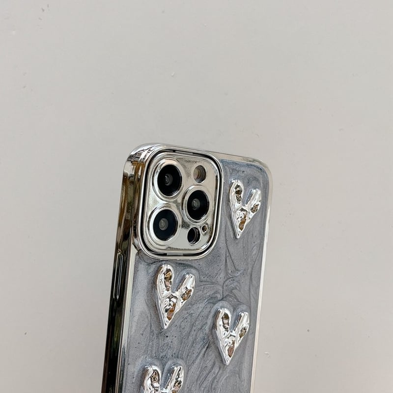 Silver heart cover iphoneケース スマホケース | Etoilee Silver heart cover iphoneケース スマホケース | Etoilee