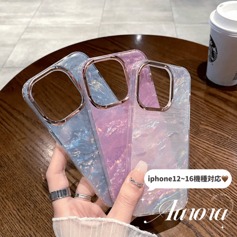 Aurora glitter 3colors iphoneケース スマホケース | Etoilee