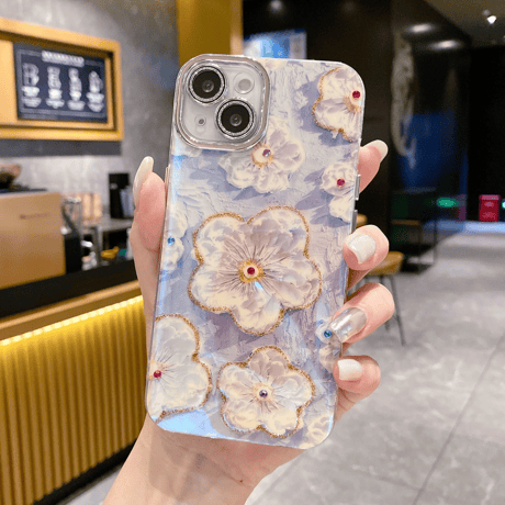 Cloudy flower silver hole iphoneケース スマホケース