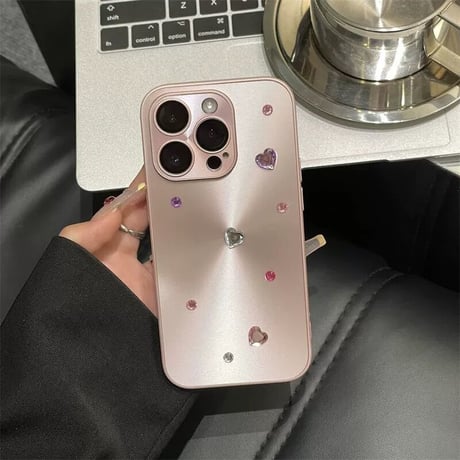 Pink metal jewel sticker iphoneケース スマホケース