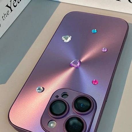 Purple metal jewel sticker iphoneケース スマホケース