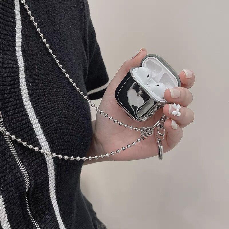 Love black pendant silver airpods case | Etoilee Love black pendant silver airpods case | Etoilee