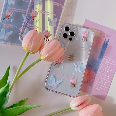 [韓国商品] Lillian Butterfly clear iphone case
