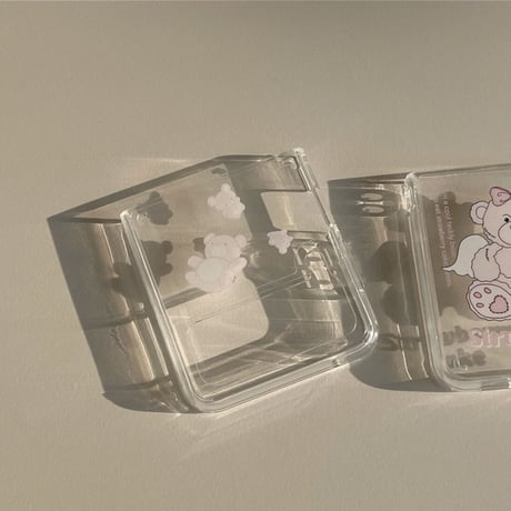 [韓国商品] Ribbon pink bear jellhard Z Flip3 case