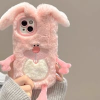 Pink rabbit fur iphoneケース スマホケース