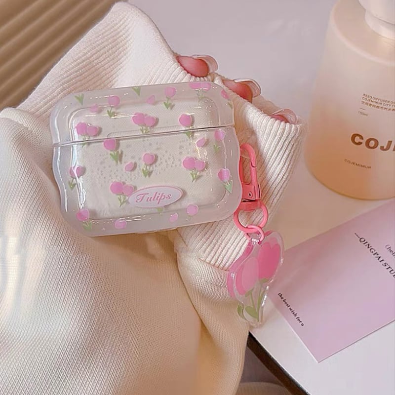 Pink tulip strap airpodsケース | Etoilee Pink tulip strap airpodsケース | Etoilee