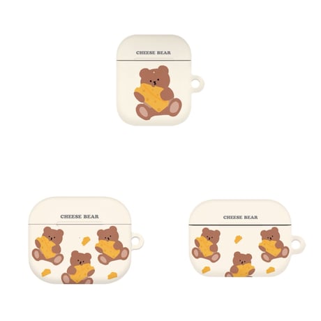 [韓国商品] Cheese bear hard airpods case 646