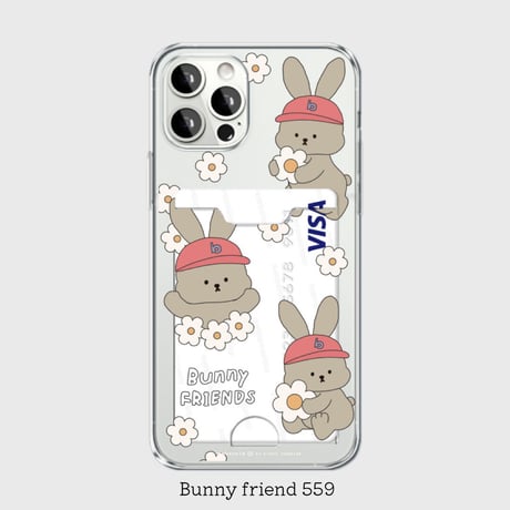 [韓国商品] Bunny quokka bear friendsケース(クリアカード収納)