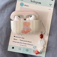 Bear stripe icecream strap airpodsケース
