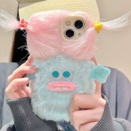 Pastel monster fur iphoneケース スマホケース