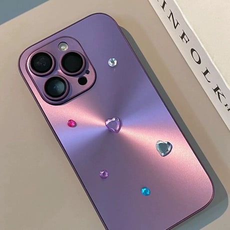 Purple metal jewel sticker iphoneケース スマホケース