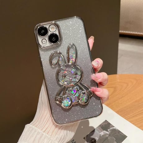 Rabbit glitter quicksand iphoneケース