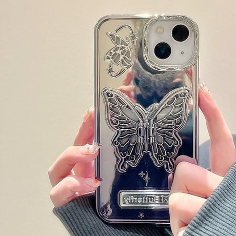 Gradient metal color butterfly iphoneケース