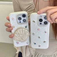White shell jewel iphoneケース