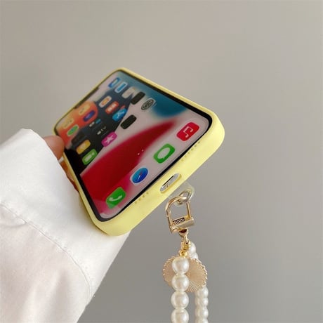 Tweed pearl strap iphoneケース