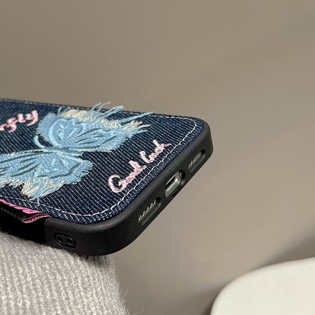 Butterfly denim iphoneケース スマホケース