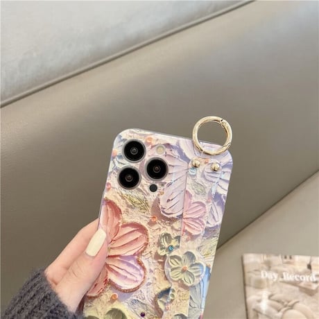 Pastel flower laser strap iphoneケース  スマホケース