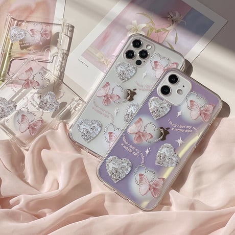 [韓国商品] Elena heart halfmirror iPhone/Galaxy Case (ハーフミラー)