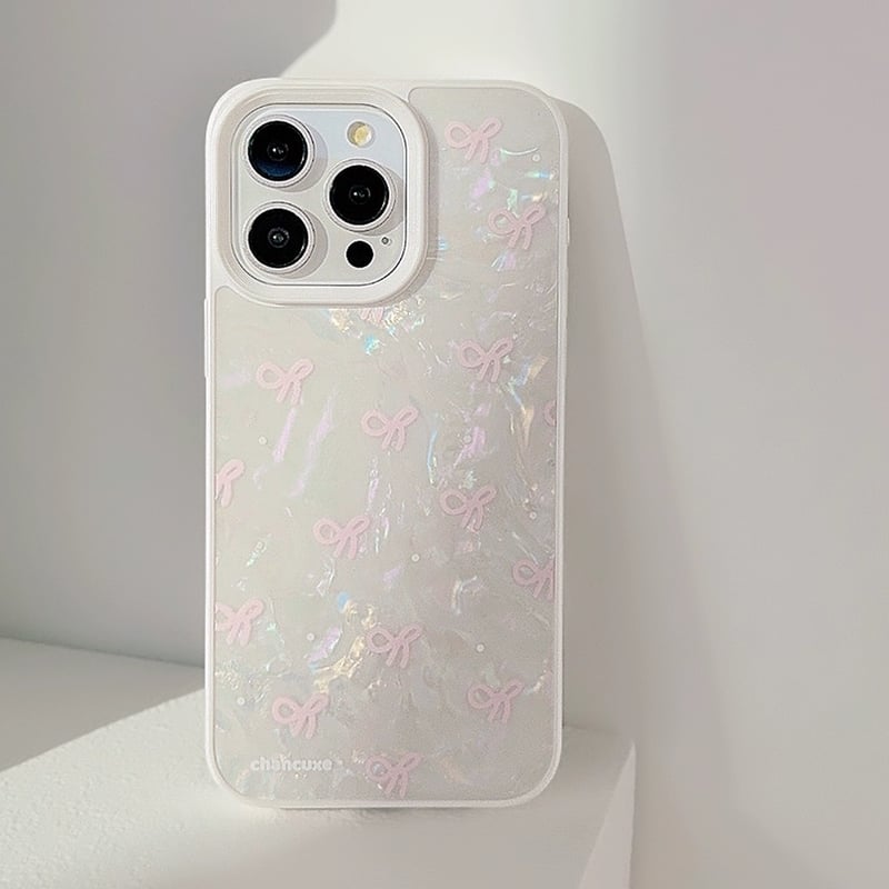 Pink ribbon aurora strap iphoneケース | Etoilee