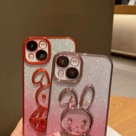 Rabbit glitter quicksand iphoneケース