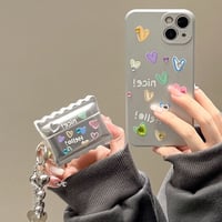 Rainbow heart silver iphone/airpodsケース