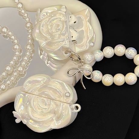 Aurora rose strap airpodsケース