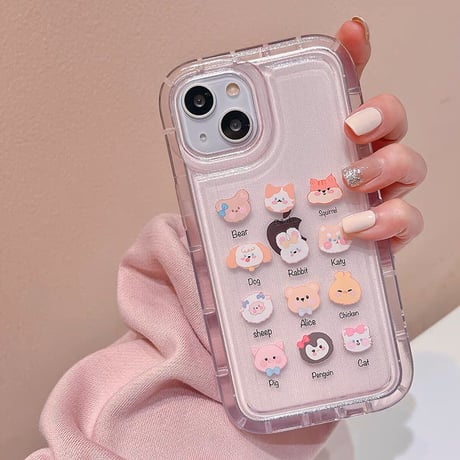 Animal pink strap iphoneケース