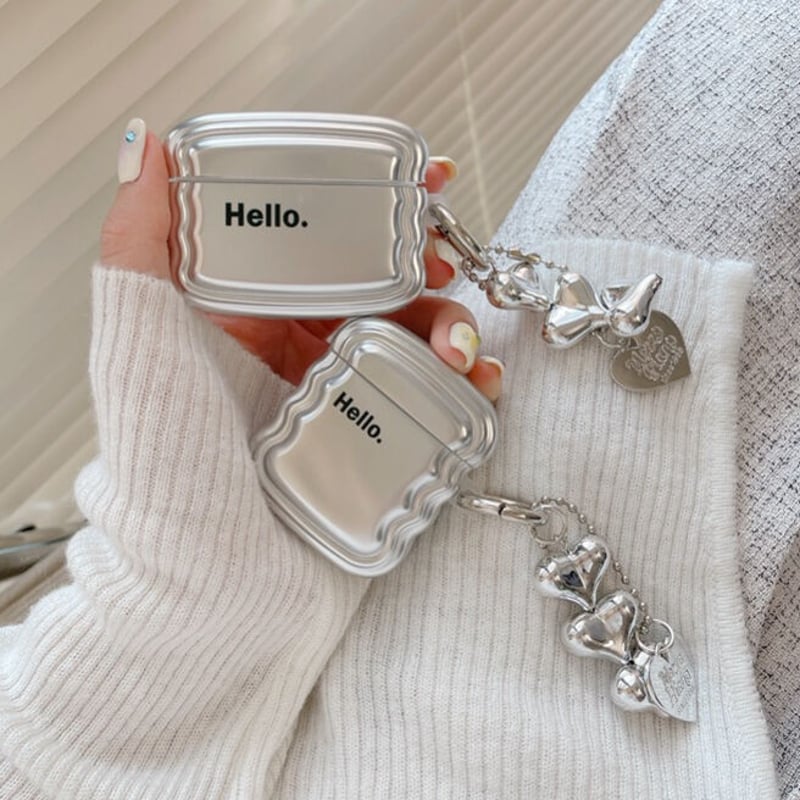 Hello silver wave airpodsケース | Etoilee Hello silver wave airpodsケース | Etoilee
