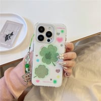 Clover glitter strap iphoneケース
