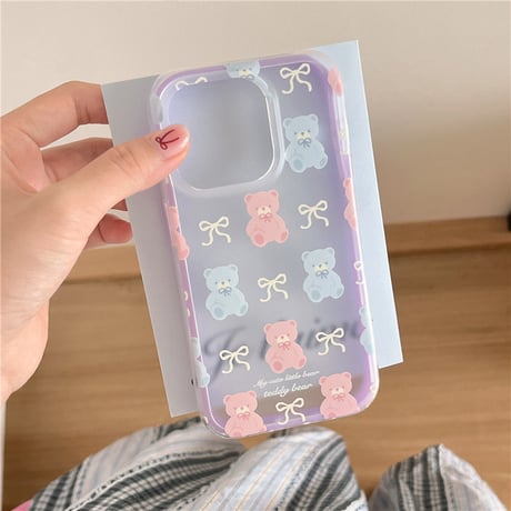 Bear ribbon strap iphoneケース