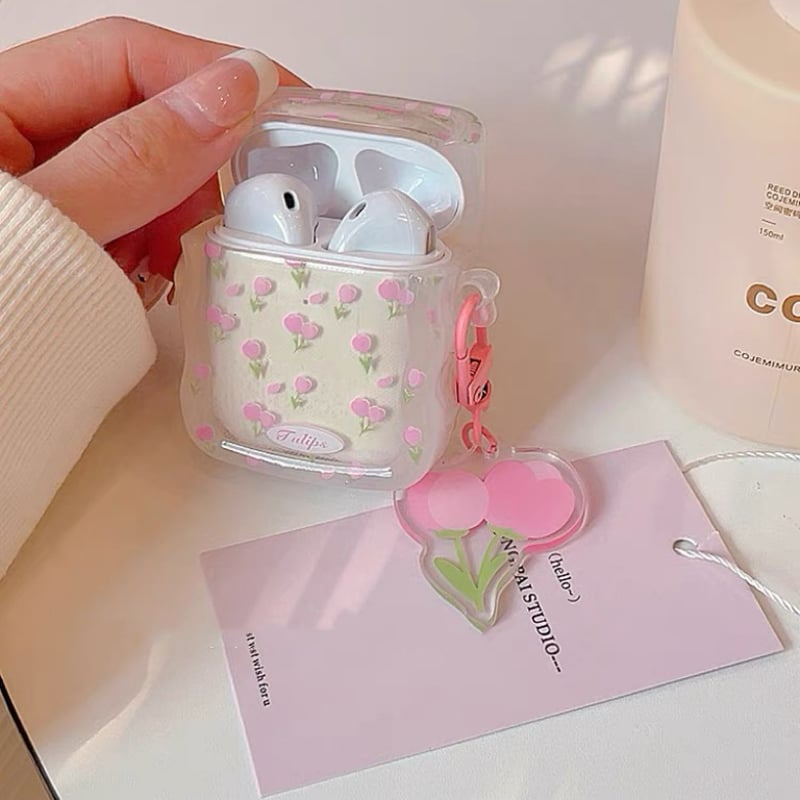 Pink tulip strap airpodsケース | Etoilee Pink tulip strap airpodsケース | Etoilee