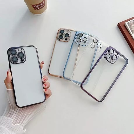 Metal line clear iphoneケース スマホケース【ソフト(soft)】
