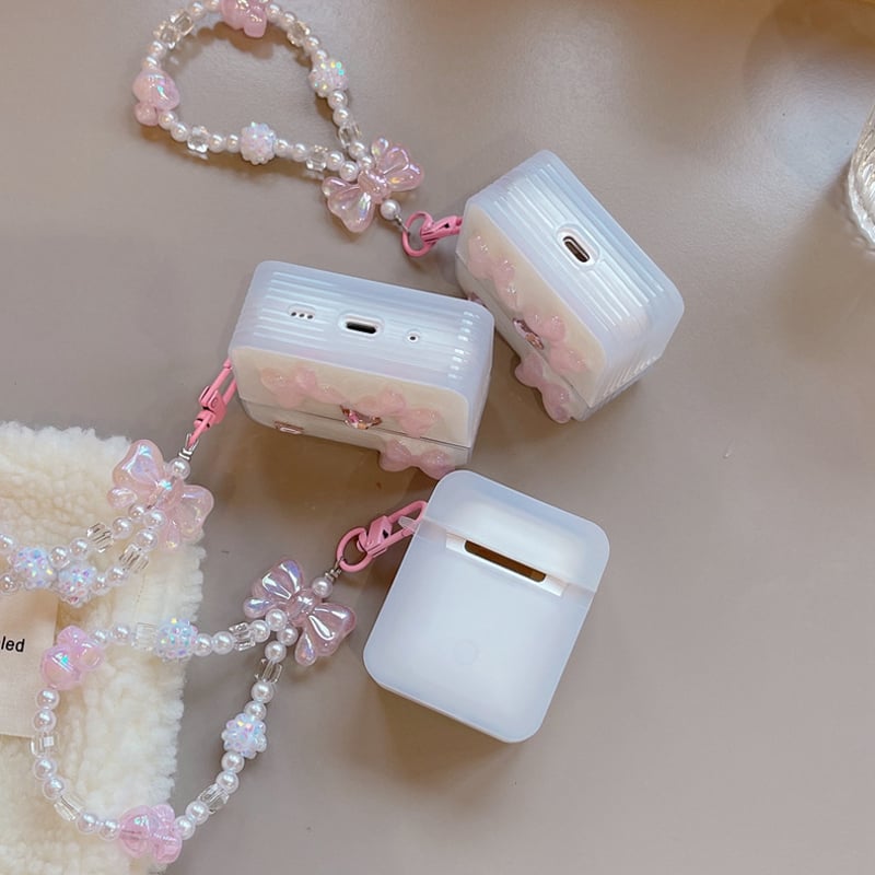 Pink butterfly strap airpodsケース | Etoilee Pink butterfly strap airpodsケース | Etoilee