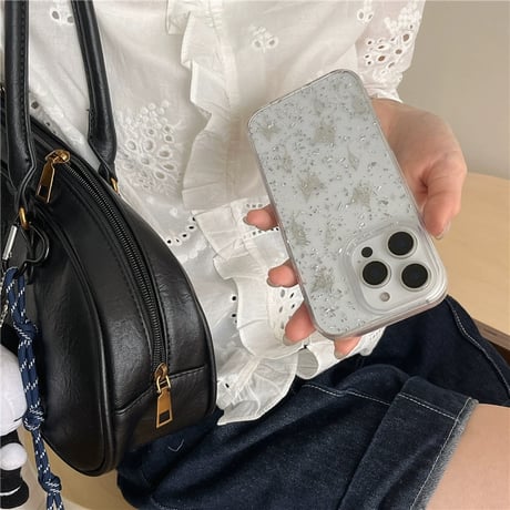 Silver butterfly glitter iphoneケース