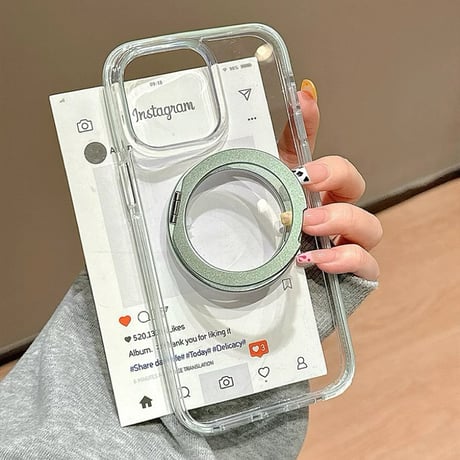 Metal color stand clear iphoneケース