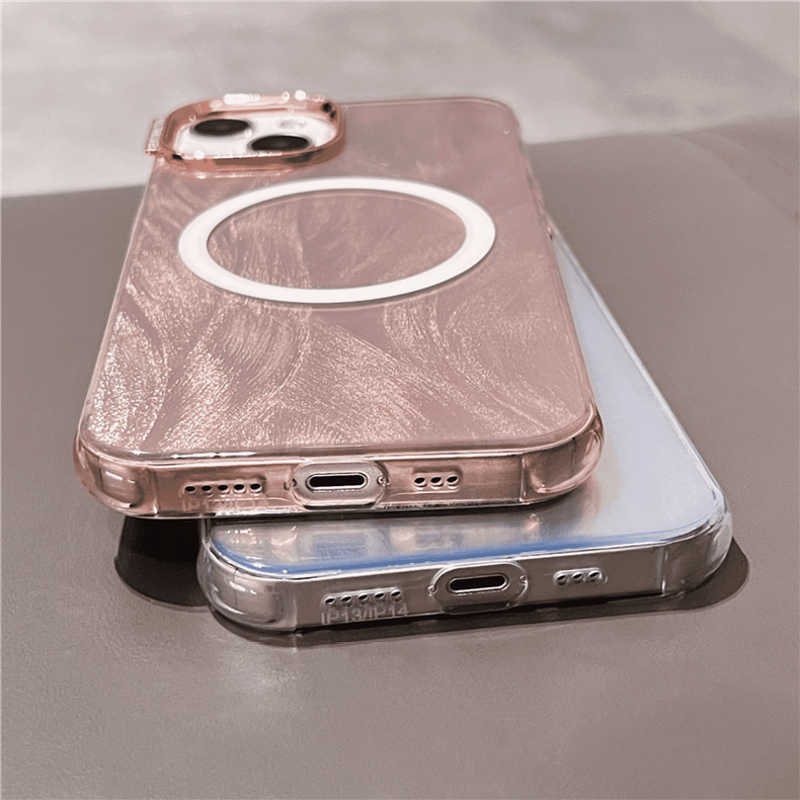 Silver pink metal magsafe iphoneケース【Magsafe対応】 Silver pink metal magsafe iphoneケース【Magsafe対応】
