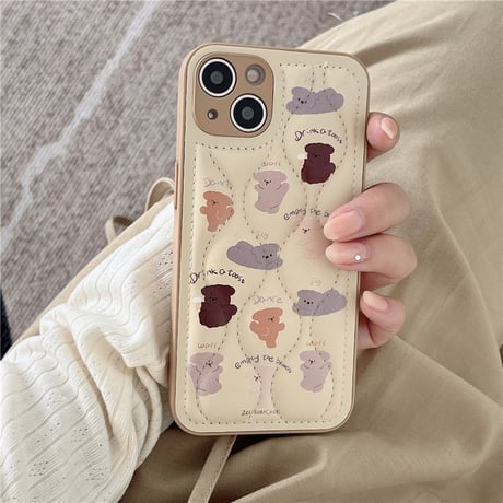 Puppy beige down style iphoneケース スマホケース