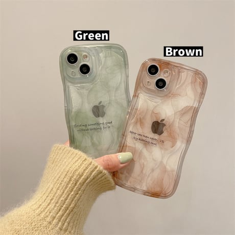 Green brown marble iphoneケース スマホケース