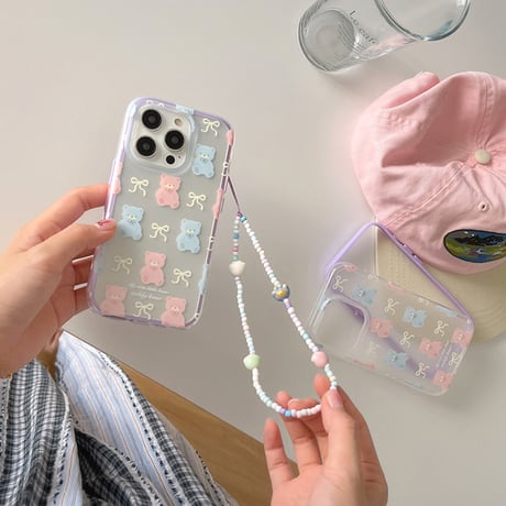 Bear ribbon strap iphoneケース