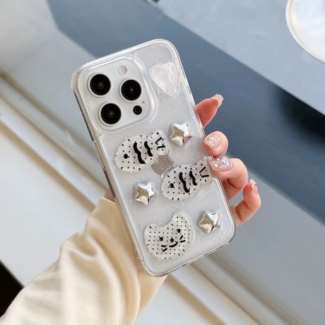 Cat fish dot clear iphoneケース