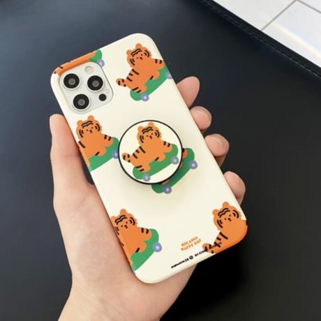 [韓国商品] Happy day tiger Clear/Hard iPhone case 452
