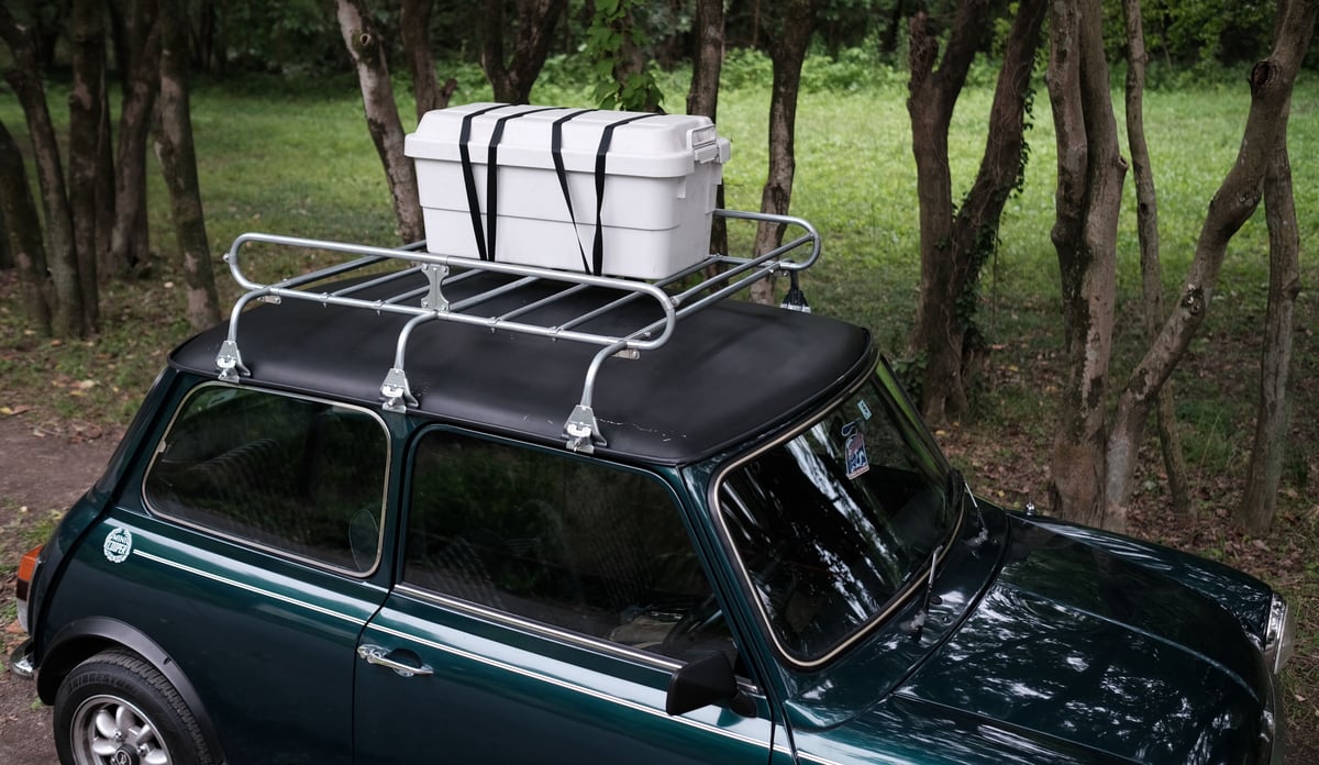 超希少 ローバーミニ アルミ製モンテキャリア フック固定式 アイボリー