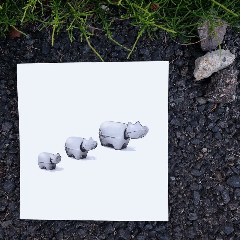 灰べこ【Take Product × 野沢民芸 (福島県)】〔SML 3体セット〕 | Tak