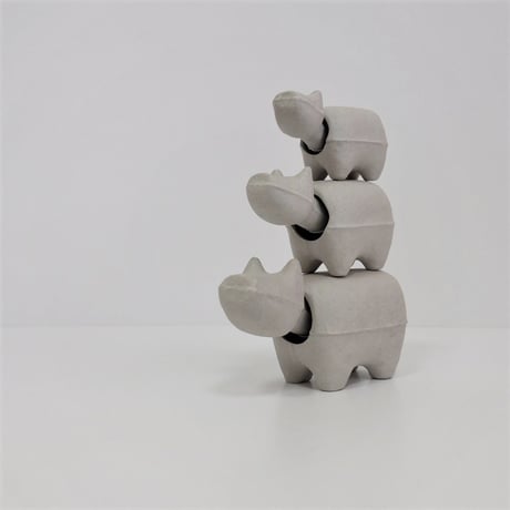 灰べこ【Take Product × 野沢民芸 (福島県)】〔SML ３体セット〕