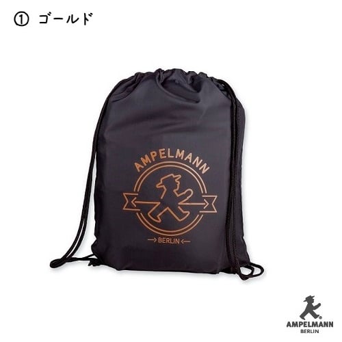 ドイツ 大人気【アンペルマン】ナイロン リュック 黒 ナップザック