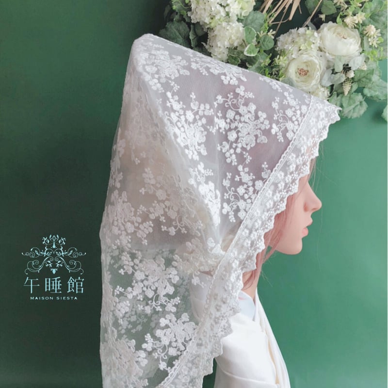 刺繍レースの綿帽子 〜bouquet Ⅱ〜 | 午睡館 maison siesta