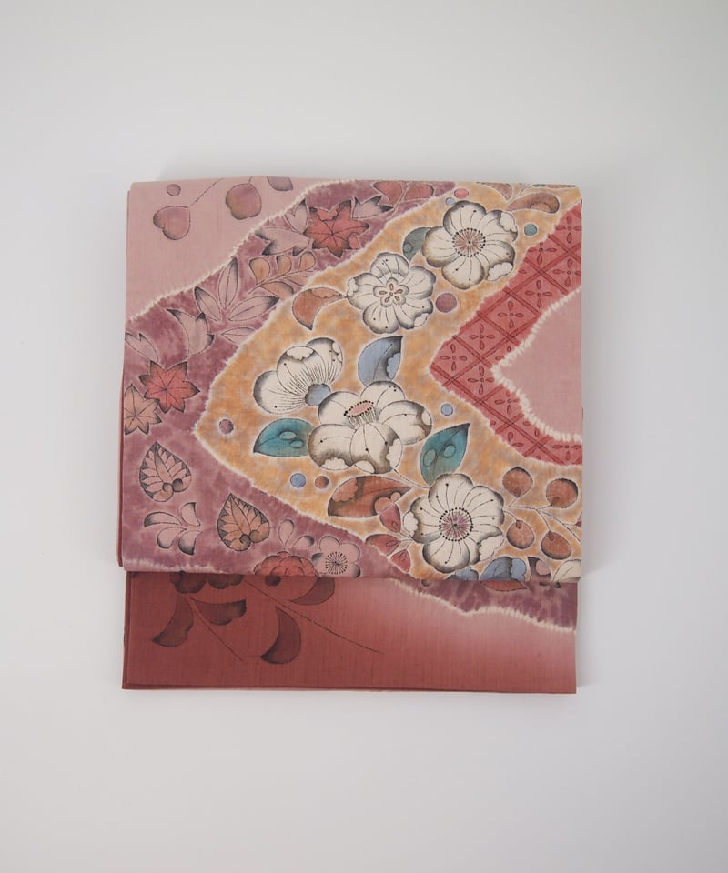 美品】辻ヶ花 紬地袋帯 ピンク［F036］ | kimono ulala