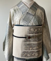 K0917 美品 逸品 希少 郡上紬 正絹 小紋 証紙 不揃い K0917 美品 逸品 希少 郡上紬 正絹 小紋 証紙 不揃い